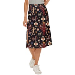 Carpet-symbols Midi Panel Skirt by Gohar