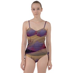 Landscape Illustration Nature Sky Sweetheart Tankini Set by Wegoenart