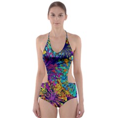 Illustration Graphics Design Art Cut-out One Piece Swimsuit by Wegoenart