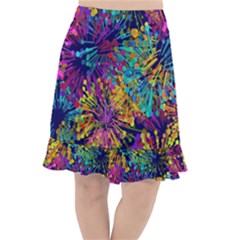 Illustration Graphics Design Art Fishtail Chiffon Skirt by Wegoenart