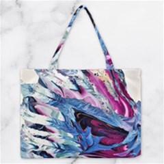 Feathers Zipper Medium Tote Bag by kaleidomarblingart