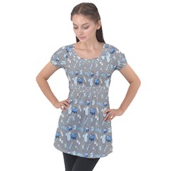 Cute Baby Stuff Puff Sleeve Tunic Top by SychEva