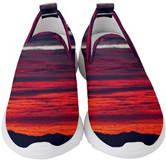 Morning Glow Dawn Sky Clouds Kids  Slip On Sneakers by Wegoenart