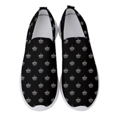 Royalty Crown Graphic Motif Pattern Women s Slip On Sneakers by dflcprintsclothing