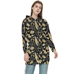 Natura Premium Golden Leaves Women s Long Oversized Pullover Hoodie by ConteMonfrey