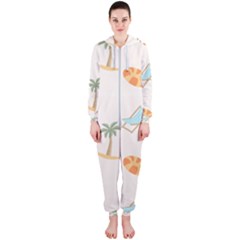 Cool Summer Pattern - Beach Time!   Hooded Jumpsuit (ladies)