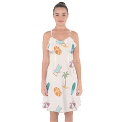 Cool Summer Pattern - Beach Time!   Ruffle Detail Chiffon Dress by ConteMonfrey