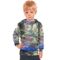 Abstract Forest Green Jungle Psychedelic Art Nature Kids  Hooded Pullover View1