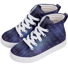 Trident On Blue Ocean  Kids  Hi-top Skate Sneakers