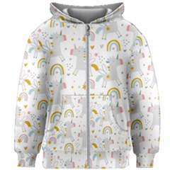 Unicorns Rainbow Kids  Zipper Hoodie Without Drawstring by ConteMonfrey