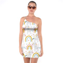 Unicorns, Hearts And Rainbows One Soulder Bodycon Dress by ConteMonfrey