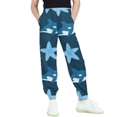 Whale And Starfish  Kids  Elastic Waist Pants by ConteMonfrey