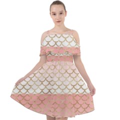 Mermaid Ombre Scales  Cut Out Shoulders Chiffon Dress by ConteMonfrey