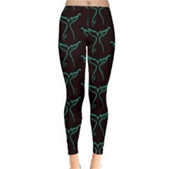 Blue Mermaid Tail Black Neon Leggings  by ConteMonfrey