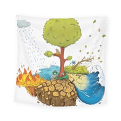 Natural Disaster Flood Earthquake Square Tapestry (small) by Jancukart