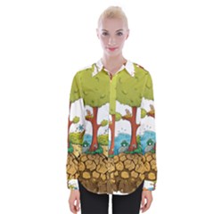 Natural Disaster Flood Earthquake Womens Long Sleeve Shirt