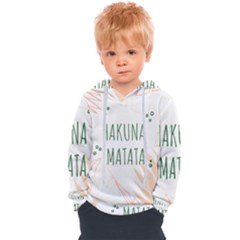 Hakuna Matata Tropical Leaves With Inspirational Quote Kids  Overhead Hoodie by Jancukart