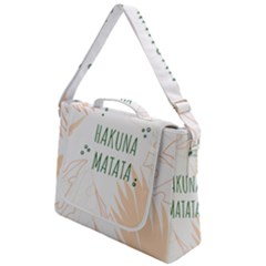 Hakuna Matata Tropical Leaves With Inspirational Quote Box Up Messenger Bag by Jancukart