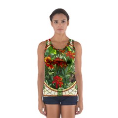 Flower Stained Glass Window Sport Tank Top  by Jancukart