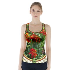 Flower Stained Glass Window Racer Back Sports Top by Jancukart