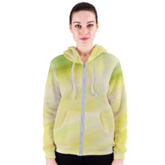 Gradient Green Yellow Women s Zipper Hoodie by ConteMonfrey