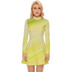 Gradient Green Yellow Long Sleeve Velour Longline Dress by ConteMonfrey