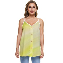 Gradient Green Yellow Casual Spaghetti Strap Chiffon Top by ConteMonfrey