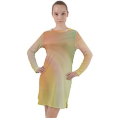 Gradient Orange, Green - Colors Fest Long Sleeve Hoodie Dress by ConteMonfrey