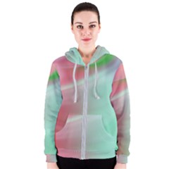 Gradient Pink, Blue, Red Women s Zipper Hoodie by ConteMonfrey