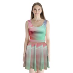 Gradient Pink, Blue, Red Split Back Mini Dress  by ConteMonfrey