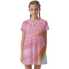 Gradient Ice Cream Pink Green Kids  Asymmetric Collar Dress by ConteMonfrey