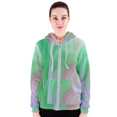 Gradient Green Blue Women s Zipper Hoodie by ConteMonfrey