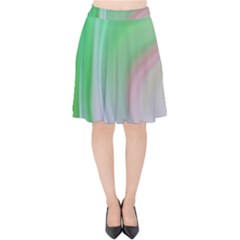 Gradient Green Blue Velvet High Waist Skirt by ConteMonfrey