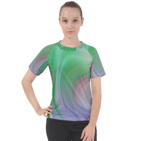 Gradient Green Blue Women s Sport Raglan Tee by ConteMonfrey