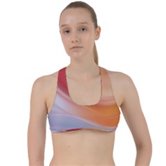 Gradient  Orange Green Red Criss Cross Racerback Sports Bra by ConteMonfrey