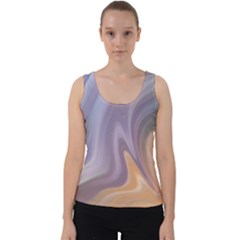 Gradient Purple Orange Velvet Tank Top by ConteMonfrey