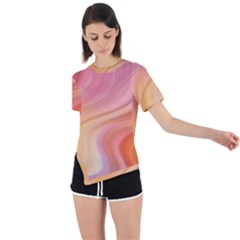 Gradient Pink Yellow Asymmetrical Short Sleeve Sports Tee by ConteMonfrey