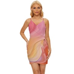 Gradient Pink Yellow Wrap Tie Front Dress by ConteMonfrey