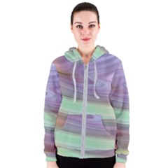 Gradient Blue Green Women s Zipper Hoodie by ConteMonfrey