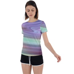 Gradient Blue Green Back Circle Cutout Sports Tee by ConteMonfrey