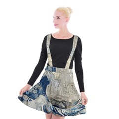 Wave Sea Ocean Splash Water Surf Foam Movement Suspender Skater Skirt