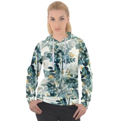 Vintage Retro Flowers Leaves Foliage Plants Women s Overhead Hoodie by Wegoenart