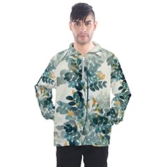 Vintage Retro Flowers Leaves Foliage Plants Men s Half Zip Pullover by Wegoenart