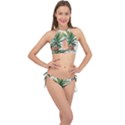 Pineapple Pattern Background Seamless Vintage Cross Front Halter Bikini Set View1