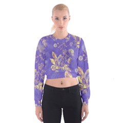 Flowers Petals Bouquet Stem Floral Pattern Cropped Sweatshirt by Wegoenart