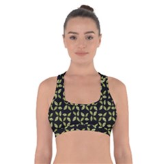 Leaves Motif Random Print Pattern Cross Back Sports Bra by dflcprintsclothing