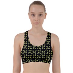 Leaves Motif Random Print Pattern Back Weave Sports Bra by dflcprintsclothing