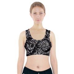 Skeletal Fractals Sports Bra With Pocket by MRNStudios