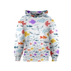 Animal Fish Bird Animals Ocean Pattern Kids  Pullover Hoodie by Jancukart