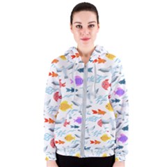 Animal Fish Bird Animals Ocean Pattern Women s Zipper Hoodie